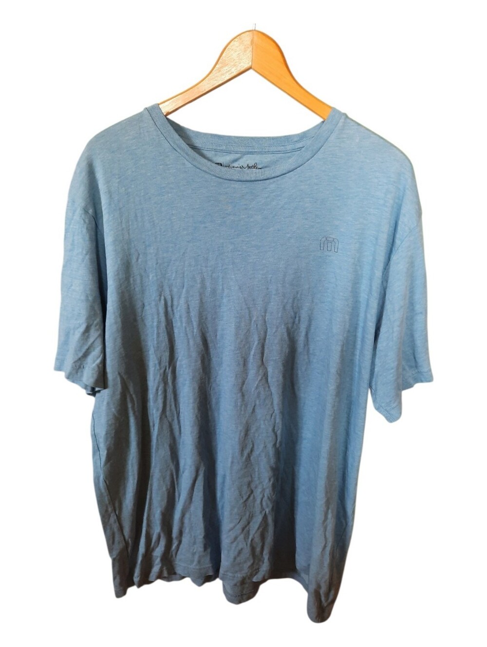 Travis Mathew 100% Pima Cotton Dusty Blue Short Sleeve Golf T-shirt Size XXL